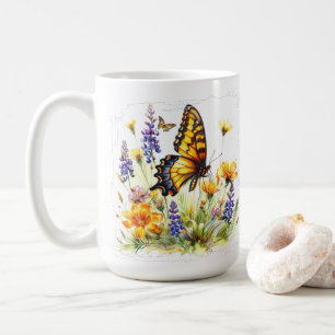 Butterfly & Wildflowers Coffee Mug