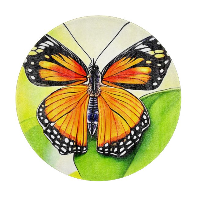 Butterfly Wing Detail Design Cutting Board (Front)