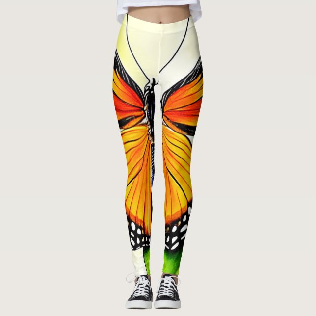 Butterfly Wing Detail Design Leggings (Front)