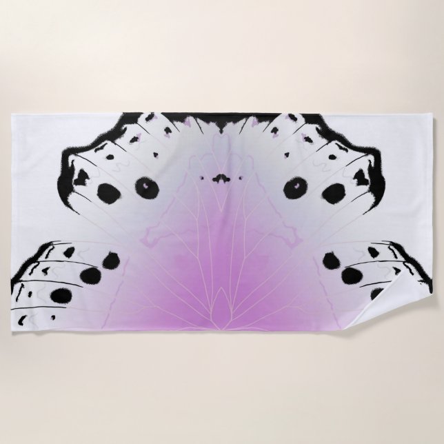 Butterfly Wing - Mother of Pearl Throw Pillow Beach Towel (Front)