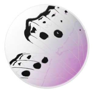 Butterfly Wing - Mother of Pearl Throw Pillow Ceramic Knob