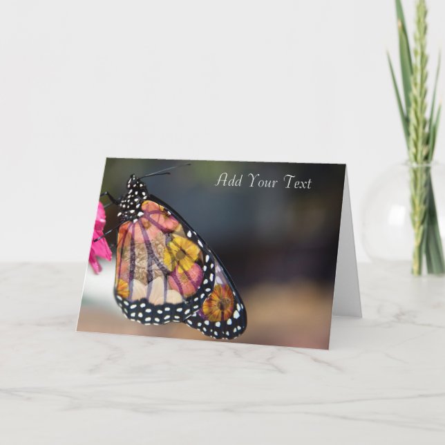 Butterfly Wings - Butterflys & Flowers Holiday Card (Front)