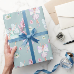 Butterfly Wings Dancing Ballerina Wrapping Paper