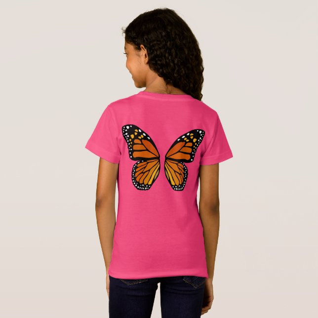 Butterfly Wings Girls T-shirt Cute Butterfly Tee (Back Full)