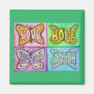 Butterfly Wings Word Art Inspiration Fridge Magnet