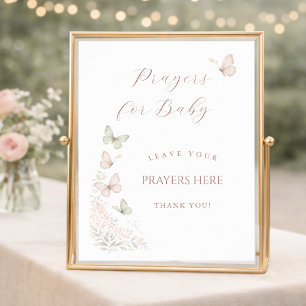 Butterfly Wishes Baby Kisses Prayers For Baby Poster