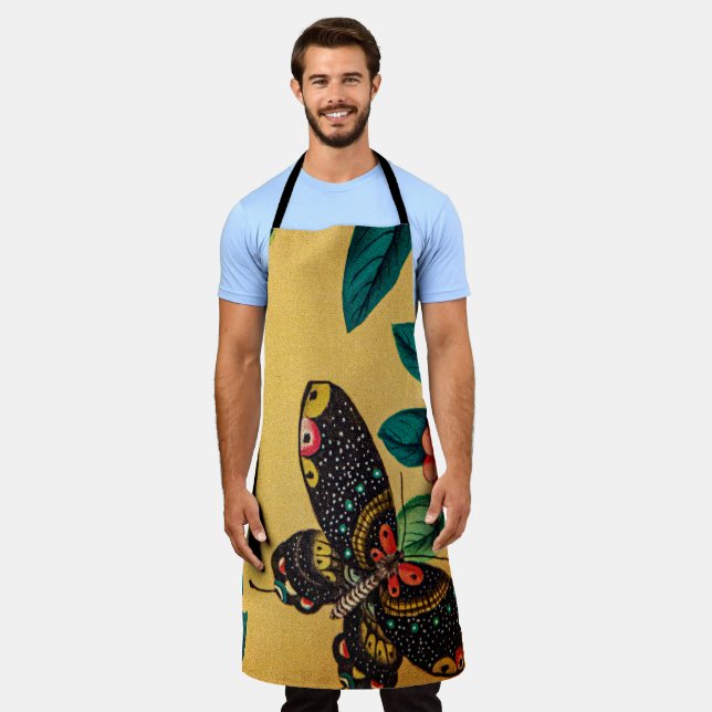 Butterfly with a bush kitchen apron (Worn)