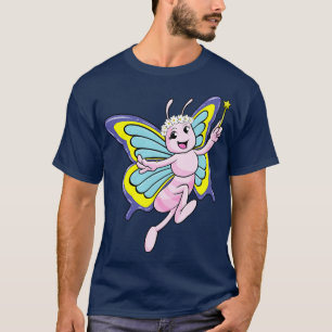 Butterfly with a magic wand and wreath of flowers T-Shirt