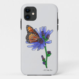Butterfly with Blue Flower Case-Mate iPhone Case