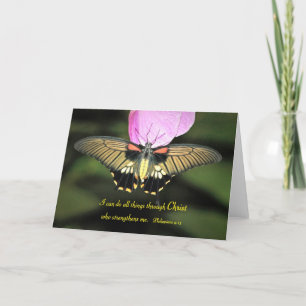 Butterfly with Christian Verse Card