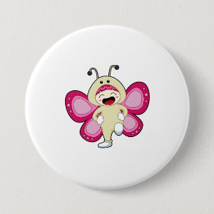 Butterfly with Costume 7.5 Cm Round Badge