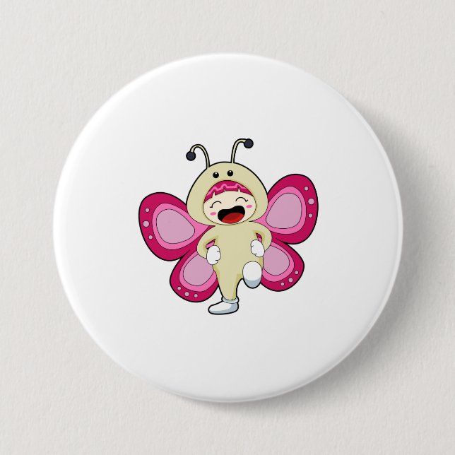 Butterfly with Costume 7.5 Cm Round Badge (Front)