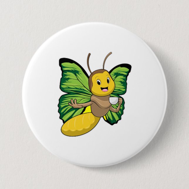 Butterfly with Cup of Coffee 7.5 Cm Round Badge (Front)