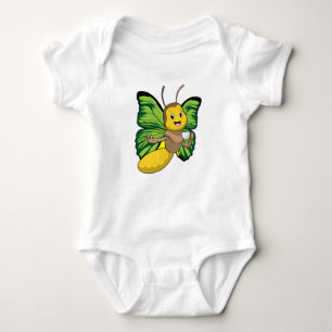 Butterfly with Cup of Coffee Baby Bodysuit
