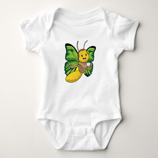 Butterfly with Cup of Coffee Baby Bodysuit (Front)