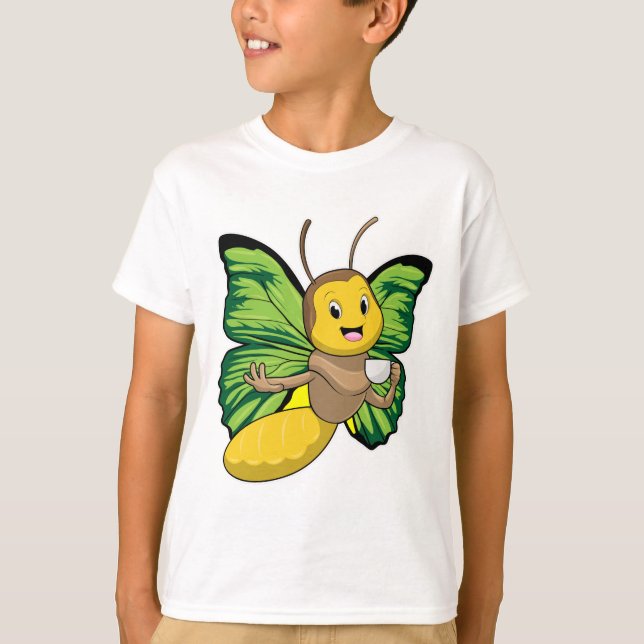 Butterfly with Cup of Coffee T-Shirt (Front)