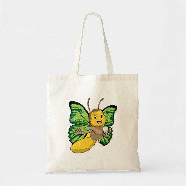 Butterfly with Cup of Coffee Tote Bag (Front)