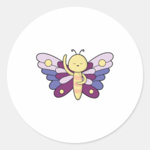 Butterfly with Dots Classic Round Sticker