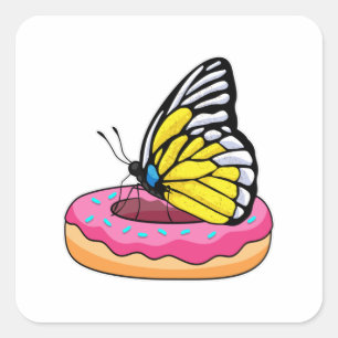 Butterfly with Doughnut Square Sticker