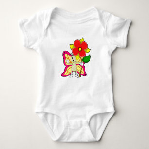 Butterfly with Flower Baby Bodysuit