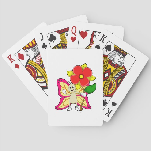 Butterfly with Flower Playing Cards (Back)