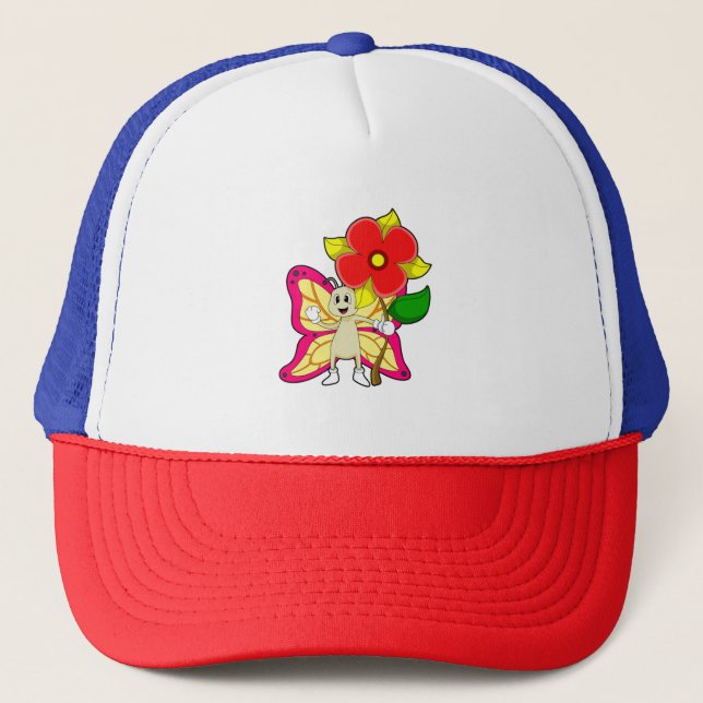 Butterfly with Flower Trucker Hat (Front)