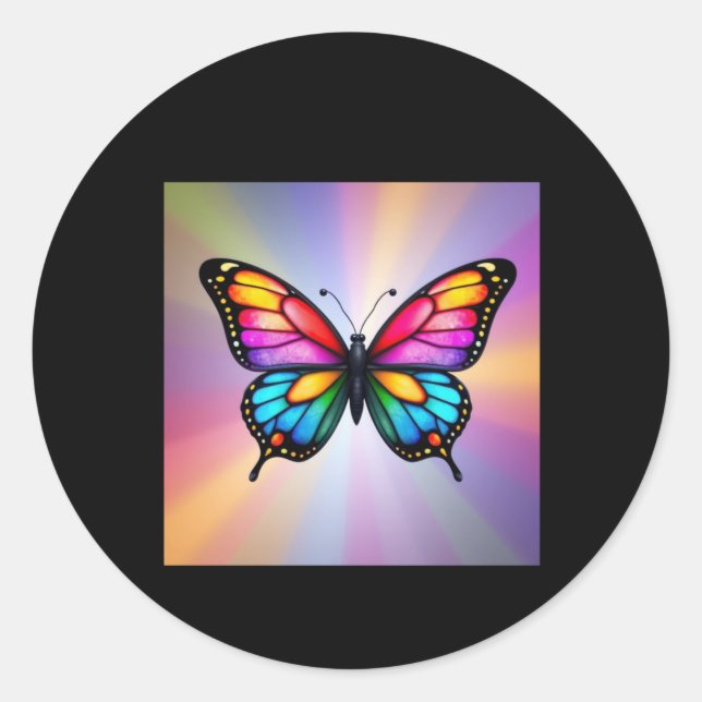 Butterfly With Gly Wings Sticker  (Front)