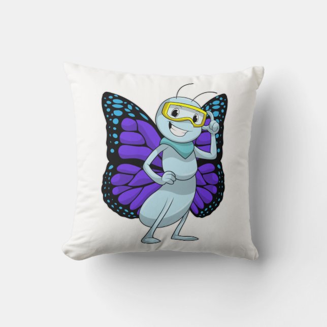 Butterfly with Goggles Cushion (Front)