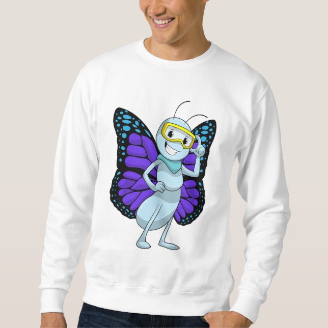 Butterfly with Goggles Sweatshirt (Front)