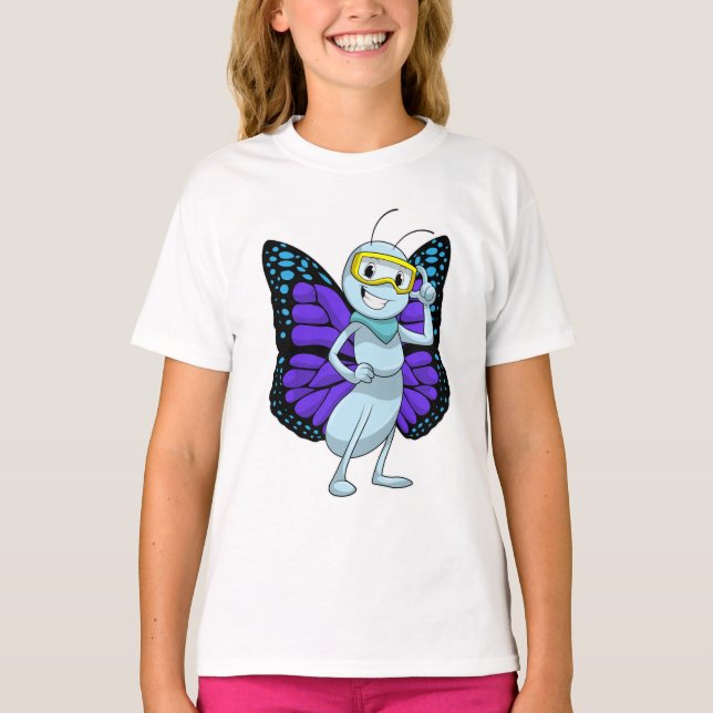 Butterfly with Goggles T-Shirt (Front)