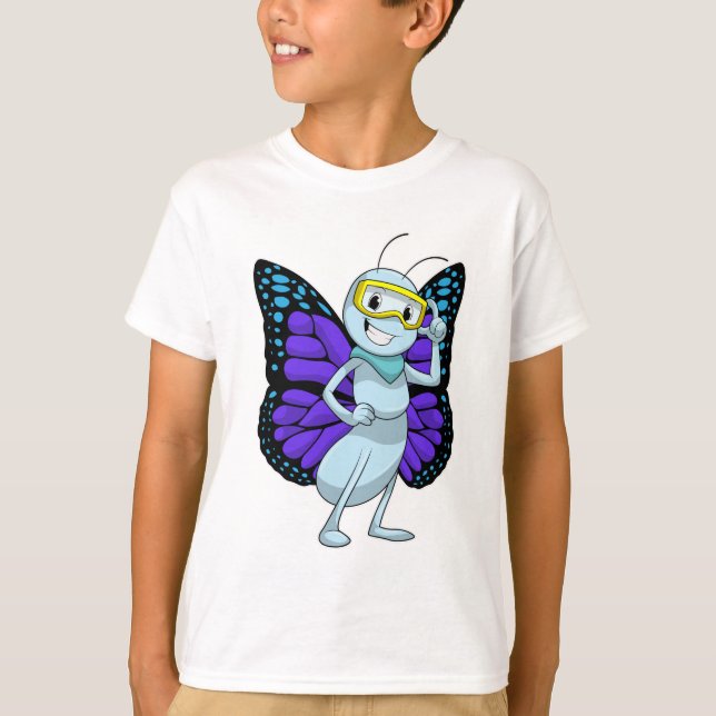 Butterfly with Goggles T-Shirt (Front)