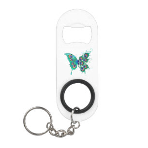 Butterfly with Green Peacock Feathers