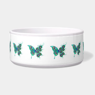 Butterfly with Green Peacock Feathers