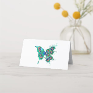 Butterfly with Green Peacock Feathers Appointment Card