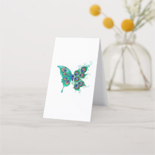 Butterfly with Green Peacock Feathers Appointment Card