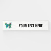 Butterfly with Green Peacock Feathers