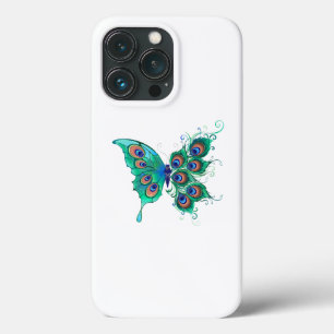 Butterfly with Green Peacock Feathers iPhone 13 Pro Case