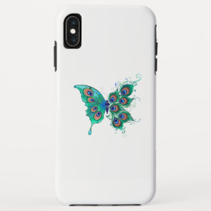 Butterfly with Green Peacock Feathers Case-Mate iPhone Case