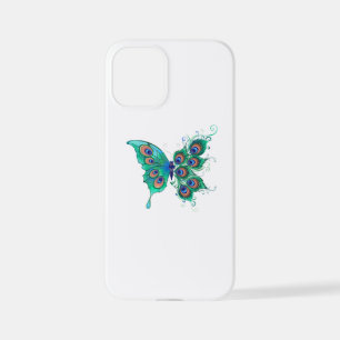 Butterfly with Green Peacock Feathers iPhone 12 Mini Case
