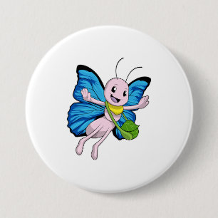 Butterfly with Handbag 7.5 Cm Round Badge