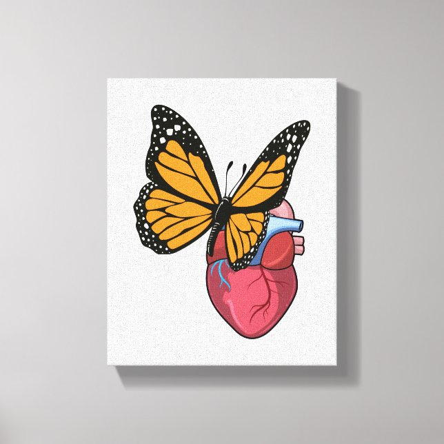 Butterfly with Heart Canvas Print (Front)