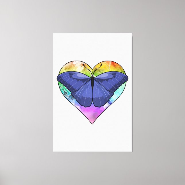 Butterfly with Heart Canvas Print (Front)