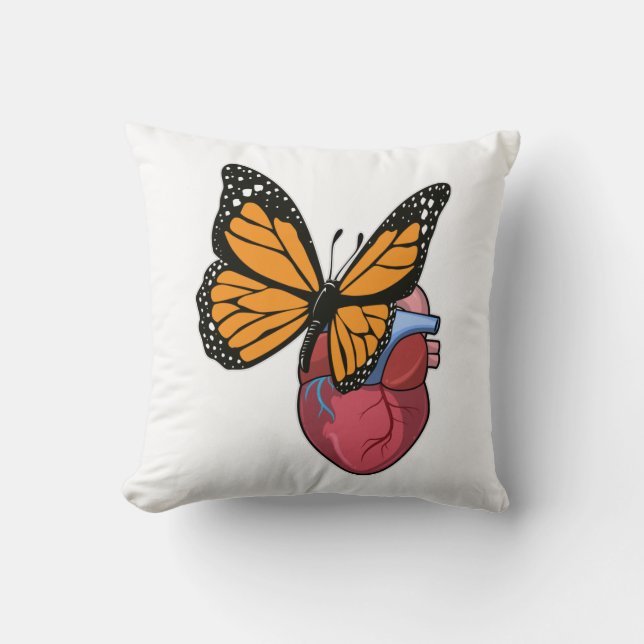 Butterfly with Heart Cushion (Front)