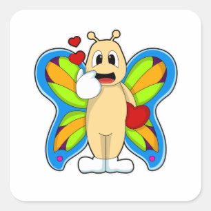 Butterfly with Heart Square Sticker