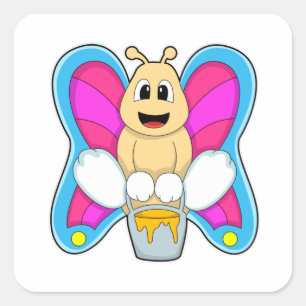 Butterfly with Honey Square Sticker