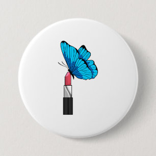 Butterfly with Lipstick 7.5 Cm Round Badge
