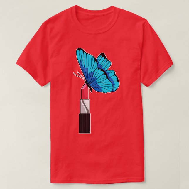 Butterfly with Lipstick T-Shirt (Design Front)