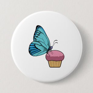 Butterfly with Muffin 7.5 Cm Round Badge
