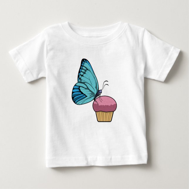 Butterfly with Muffin Baby T-Shirt (Front)