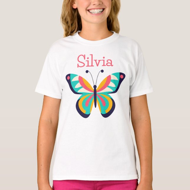 Butterfly with Name T-Shirt (Front)